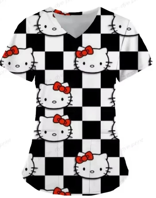 Cartoon Color Blocking Hello Kitty Printed