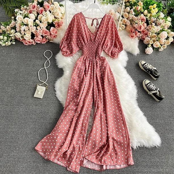 Women Wide Leg Trousers Jumpsuit