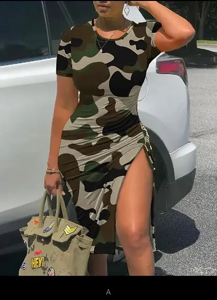 Short Sleeve Sexi High Waist Dress