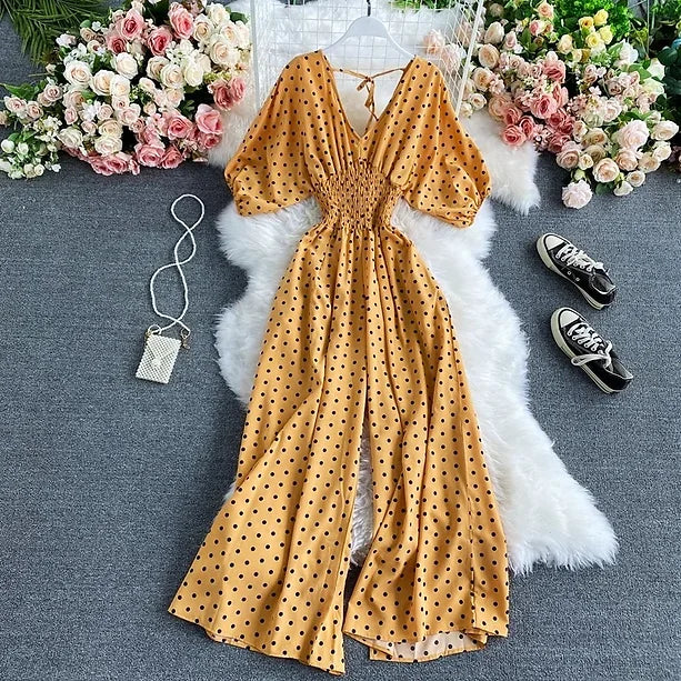 Women Wide Leg Trousers Jumpsuit