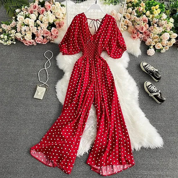 Women Wide Leg Trousers Jumpsuit