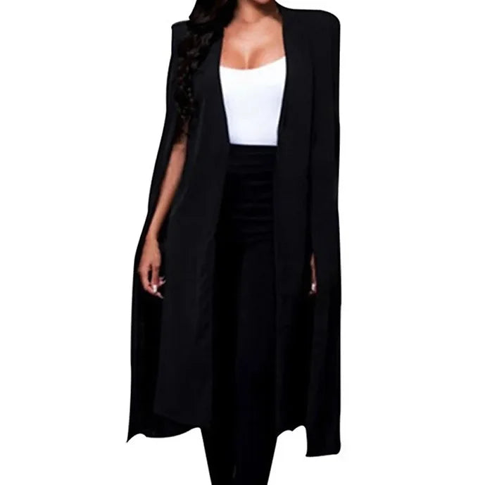 Collar Split Sleeve Cloak Blazer Cape