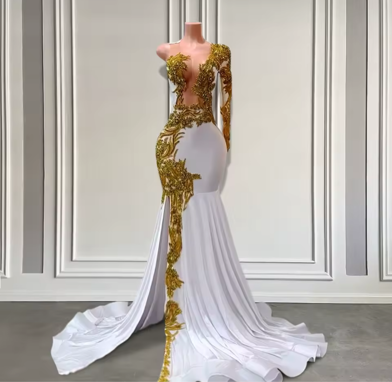 Elegant White Mermaid Prom Dress