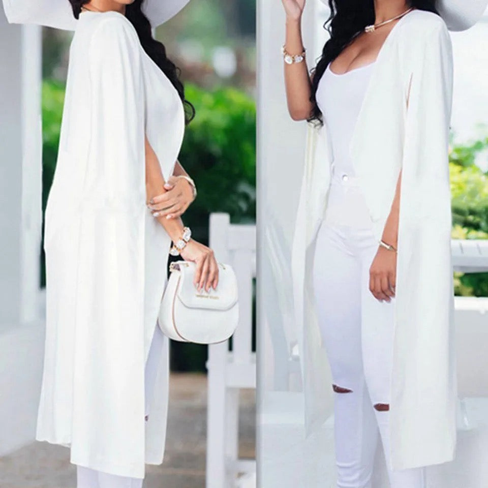 Collar Split Sleeve Cloak Blazer Cape