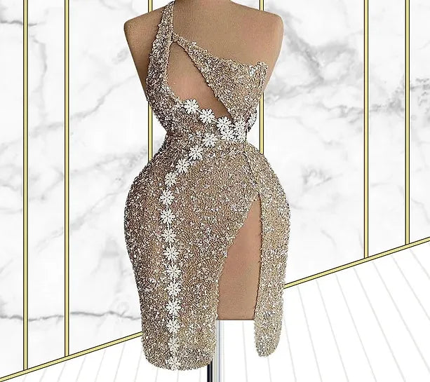 Luxury Goldish Glitter Dress