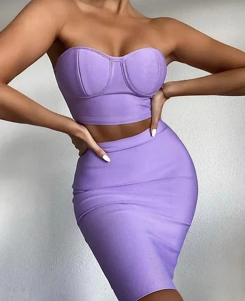 Two Pieces Set Strapless Dress