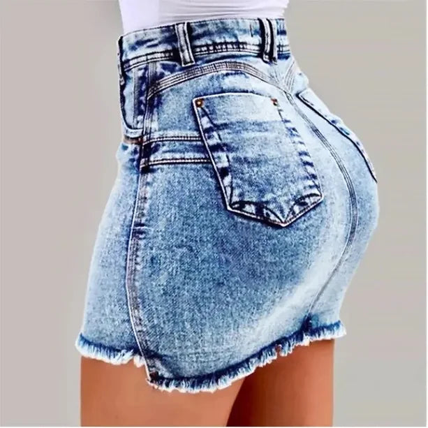 High Waist Elastic Bandage Sexy Denim Mini Skirts