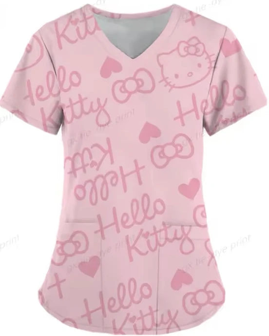 Cartoon Color Blocking Hello Kitty Printed