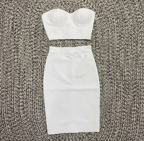 Two Pieces Set Strapless Dress