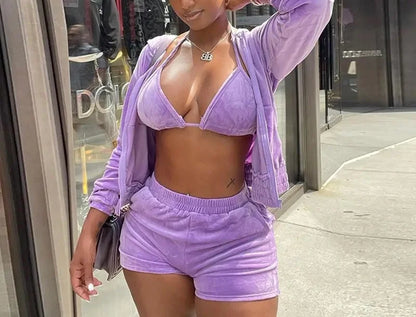 Velvet Tracksuit 3 Piece Set