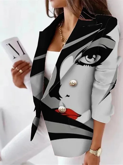 Women's Clothing Line Face Suit Jacket