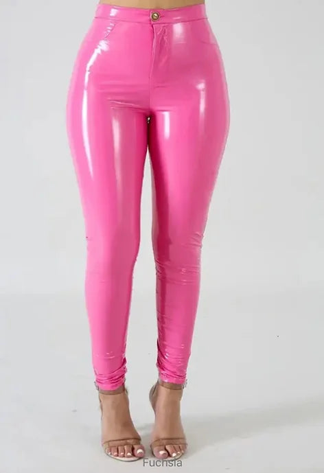 Latex Faux Pu Leather Pants