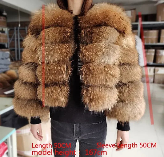 Winter Women Luxury Thick Real Raccoon