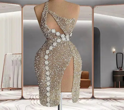 Luxury Goldish Glitter Dress