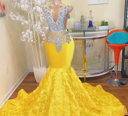 New Diamonds Yellow Prom Dresses