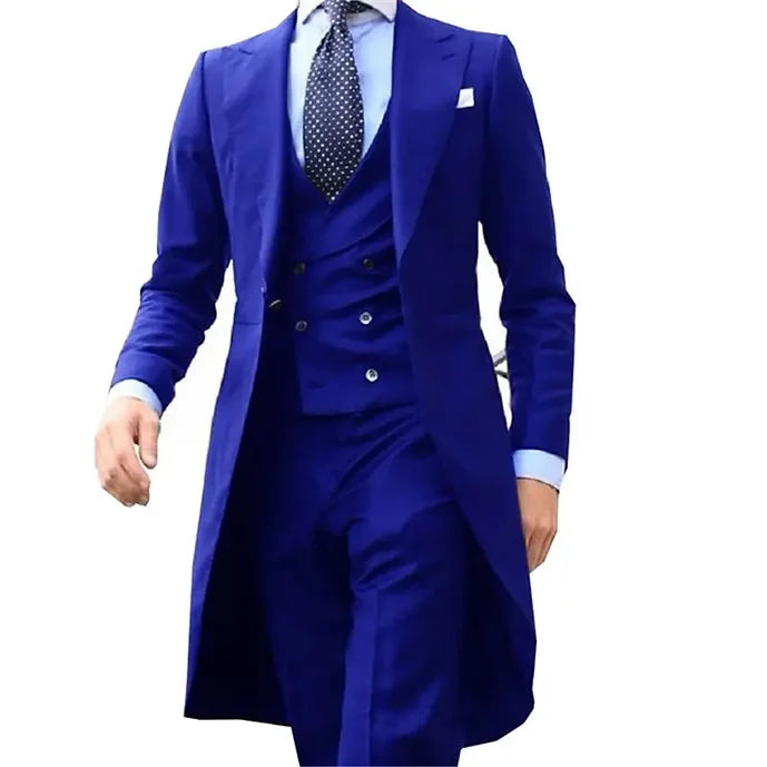 Long Tail Coat 3 Piece Gentleman Man Suit