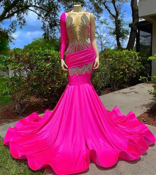 Sexy Hot Pink Luxury Dress