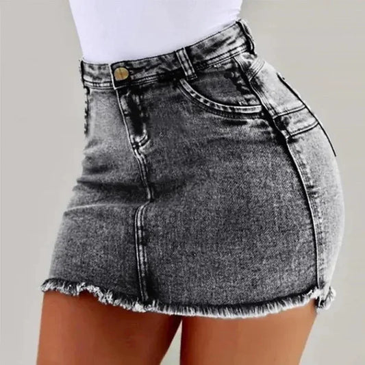 High Waist Elastic Bandage Sexy Denim Mini Skirts