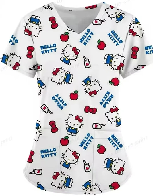 Cartoon Color Blocking Hello Kitty Printed