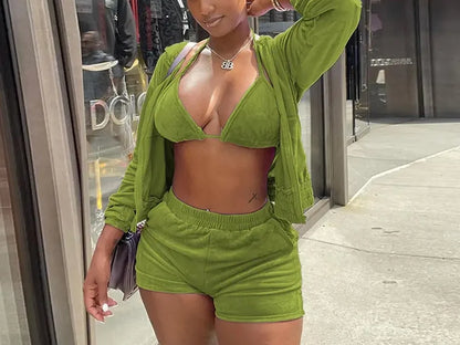 Velvet Tracksuit 3 Piece Set