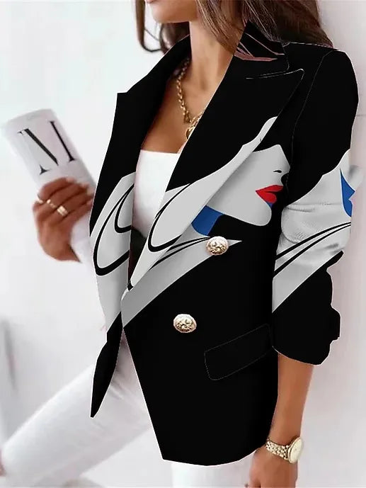 Women's Clothing Line Face Suit Jacket