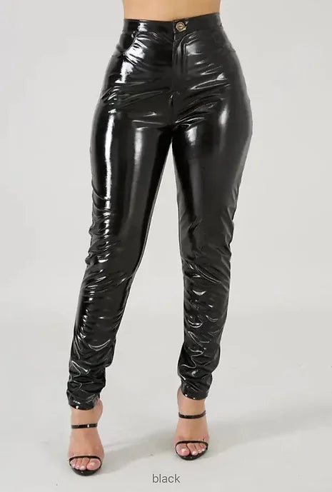 Latex Faux Pu Leather Pants