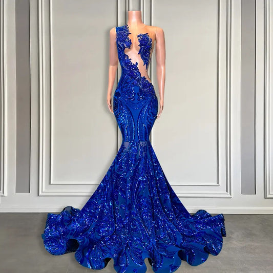 Elegant Royal Blue Mermaid Prom Dress