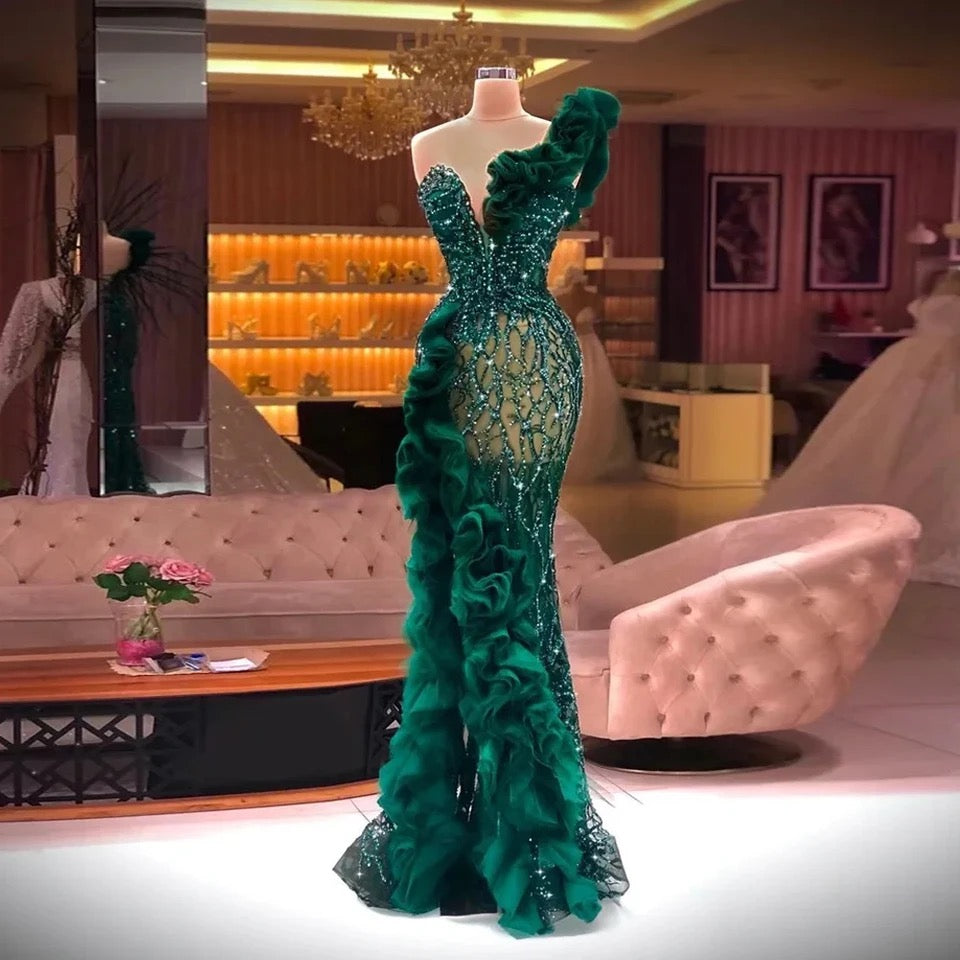 2025 Luxury One Shoulder Evening Dresses