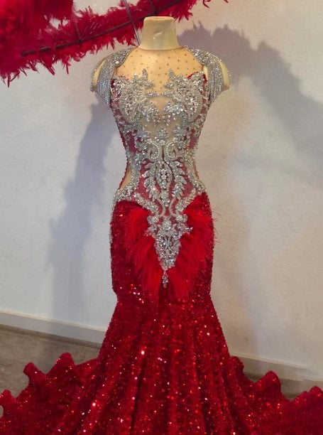 Luxury Diamond Sheer Dress